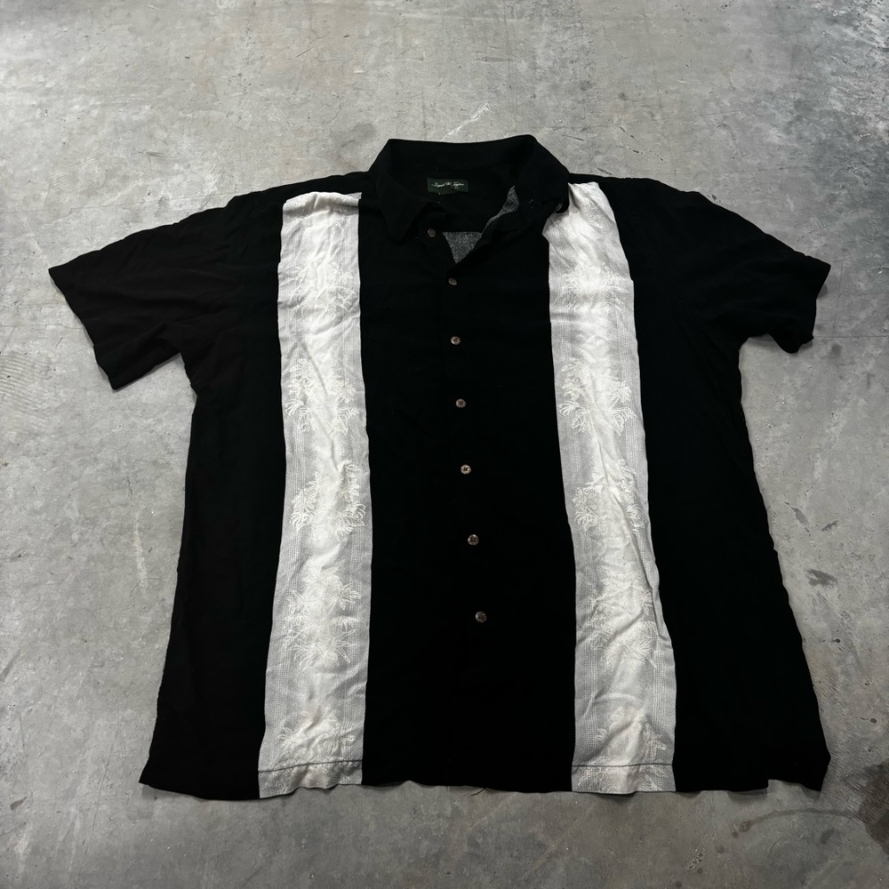 David Taylor Collection Men's Button Up Short Size‎ XLT Black And White